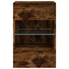 vidaXL TV Wall Cabinet with LED Lights Smoked Oak 40x30x60.5 cm