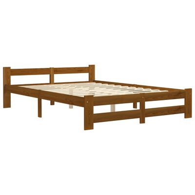 vidaXL Bed Frame Honey Brown Solid Pine Wood 160x200 cm
