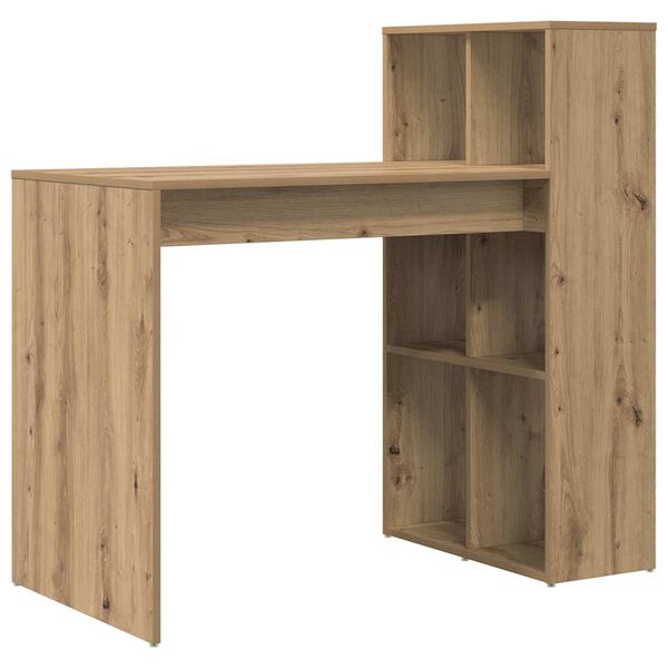 vidaXL Desk with Shelf Artisan Oak 108 x 55 x 103.5 cm Engineered Wood