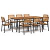 vidaXL 9 Piece Garden Dining Set Solid Wood Acacia and Metal
