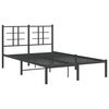 vidaXL Metal Bed Frame without Mattress with Headboard Black 120x190cm