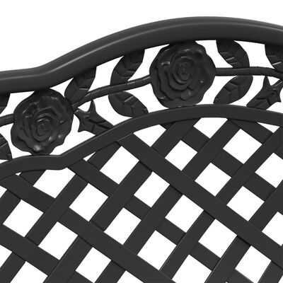 vidaXL Garden Bench 108 cm Cast Aluminium Black