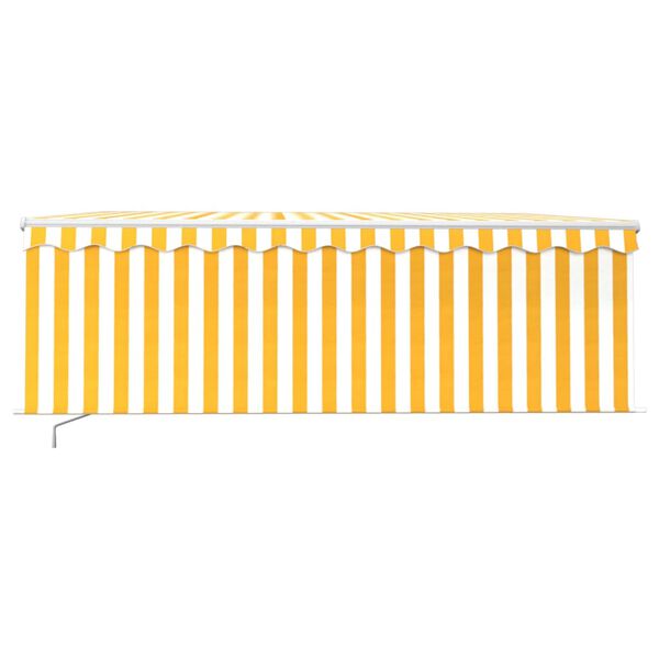vidaXL Manual Retractable Awning with Blind 4x3m Yellow&White
