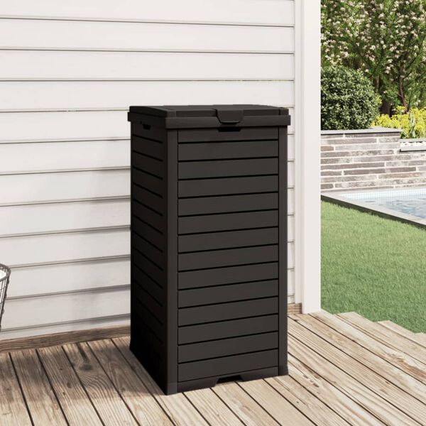 vidaXL Outdoor Garbage Bin Black 41x41x86 cm Polypropylene
