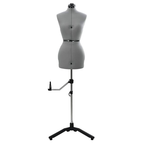 vidaXL Adjustable Dress Form Female Height Adjustable Grey S Velvet