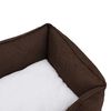 vidaXL Dog Bed Brown and White 65x50x20 cm Linen Look Fleece