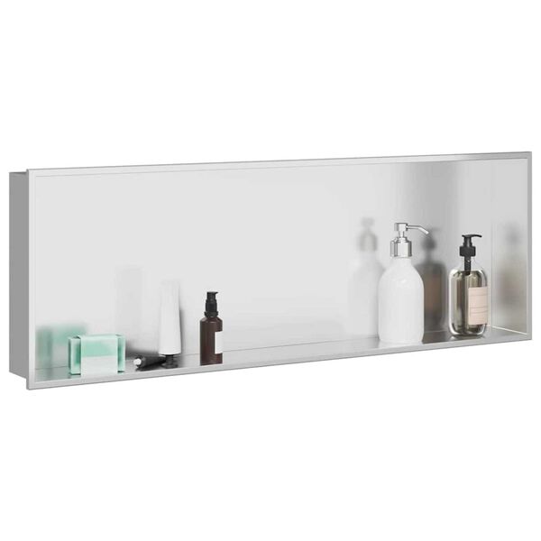 vidaXL Shower Niche Silver 90 x 30 x 9.5 cm Stainless Steel