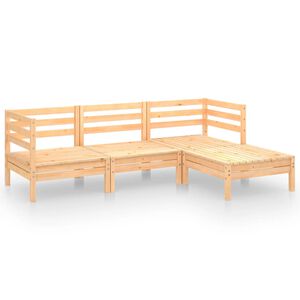 vidaXL 4 Piece Garden Lounge Set Solid Pinewood