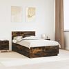 vidaXL Bed Frame Smoked Oak 135 x 190 cm Engineered Wood