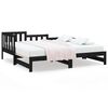 vidaXL Pull-out Day Bed without Mattress Black 2x cm Solid Wood Pine