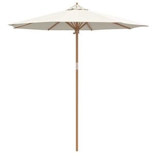 vidaXL Garden Parasol Cream White &Oslash; 240 x 260 cm Bamboo