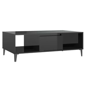 vidaXL Coffee Table High Gloss Black 103.5x60x35 cm Engineered Wood