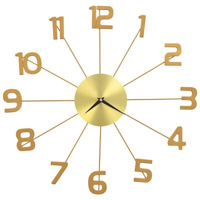 vidaXL Wall Clock Metal 50 cm Golden