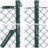 vidaXL Fence Post Green 10 x 1.5 m (40 x 40 mm mesh) Steel and PVC