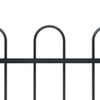 vidaXL Garden Fence with Hoop Top Steel 537x60 cm Black