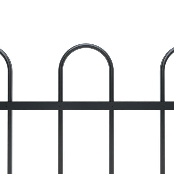 vidaXL Garden Fence with Hoop Top Steel 537x60 cm Black