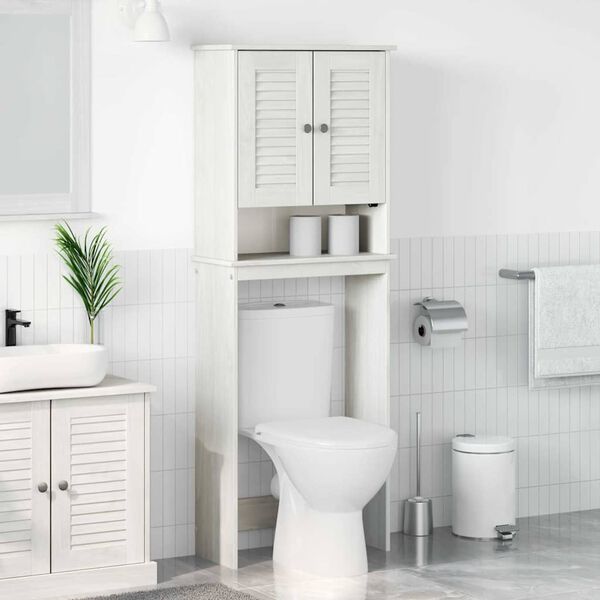vidaXL Toilet Cabinet VIGO White and Antique White 60 x 27 x 161 cm