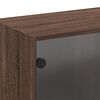 vidaXL Wall Cabinet with Glass Doors Brown Oak 68x37x68.5 cm