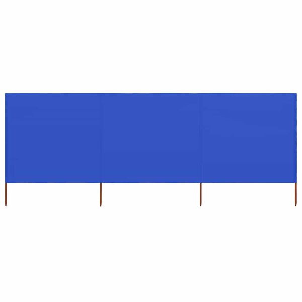 vidaXL 3-panel Wind Screen Fabric 400x120 cm Azure Blue