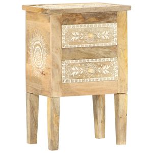 vidaXL Hand Painted bedside Cabinet 40x30x60 cm Solid Mango Wood