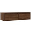 vidaXL TV Cabinet with LED Lights Brown Oak 100X35.5x25 cm