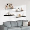 vidaXL Floating Wall Shelves 4 pcs High Gloss Black 90x23.5x3.8 cm MDF