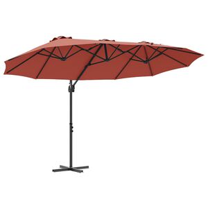 vidaXL Umbrella Terracotta 372 x 198 x 243 cm Polyester and Aluminium