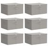 vidaXL Storage Box 6 pcs Non-woven fabric 50 x 30 x 25 cm 37.5 L Grey