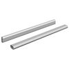 vidaXL Closet Rod 2 pcs Silver 464 x 15 x 29 mm Aluminium Alloy