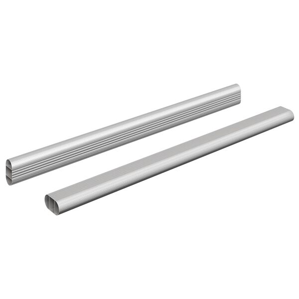 vidaXL Closet Rod 2 pcs Silver 464 x 15 x 29 mm Aluminium Alloy