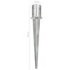 vidaXL Ground Spikes 2 pcs Silver 10x76 cm Galvanised Steel