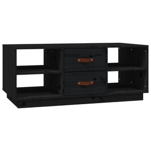 vidaXL Coffee Table Black 100x50x41 cm Solid Wood Pine