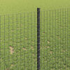 vidaXL Fence with Post Grey 1 x 50 m Steel and PVC