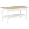 vidaXL Coffee Table | White and brown | MDF and solid pine wood | 87.5 cm length