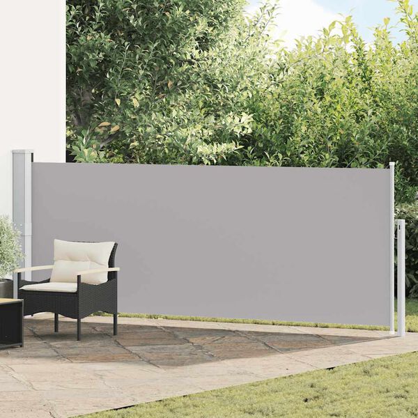 vidaXL Patio Retractable Side Awning 140x500 cm Grey