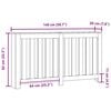 vidaXL Radiator Cover Black Oak 149 x 20 x 82 cm Engineered Wood