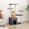 vidaXL Cat Tree with Sisal Scratching Posts Dark Grey 107.5 cm