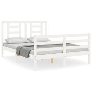 vidaXL Bed Frame without Mattress White 140x200 cm Solid Wood