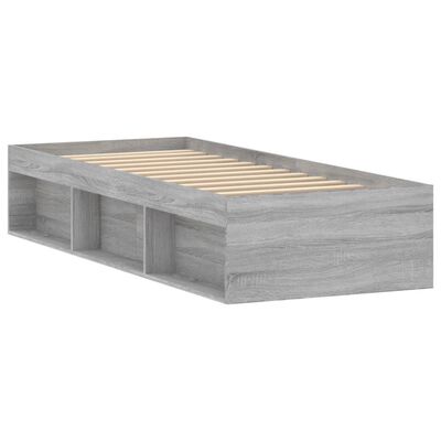 vidaXL Bed Frame Grey Sonoma 75x190 cm Small Single