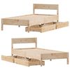 vidaXL Bed Frame without Mattress 75x190 cm Small Single Solid Wood Pine