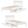 vidaXL Bed Frame without Mattress White 100x200 cm Solid Wood Pine