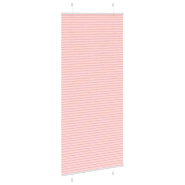 vidaXL Pleated Blind Pink 85x200 cm Fabric Width 84.4 cm Polyester