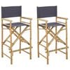 vidaXL Folding Director's Chair 2 pcs Natural and Dark Grey Bamboo