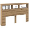 vidaXL Headboard Cabinet with LED Artisan Oak 160x17x102 cm
