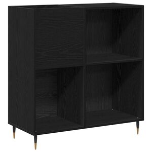 vidaXL Record Cabinet Black Oak 85 x 38 x 89 cm Engineered Wood
