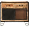 vidaXL Sideboard 80x31x66 cm Solid Rough Wood Mango and Metal