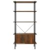 vidaXL 5-Tier Shelving Unit with Cabinet 80x40x163 cm Steel and Engineered Wood