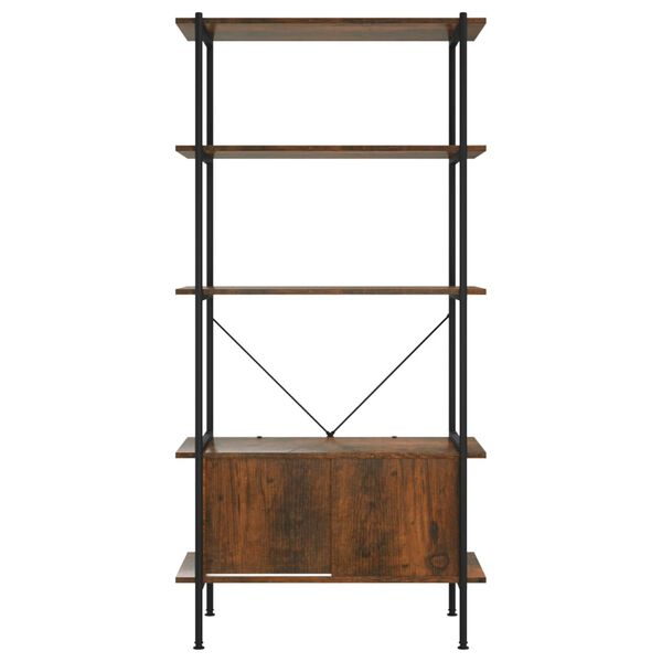 vidaXL 5-Tier Shelving Unit with Cabinet 80x40x163 cm Steel and Engineered Wood