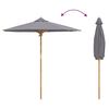 vidaXL Garden Parasol Dark Grey &Oslash; 217 x 230 cm Bamboo