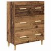 vidaXL Highboard Old Wood 69.5 x 34 x 180 cm Engineered Wood and Glass